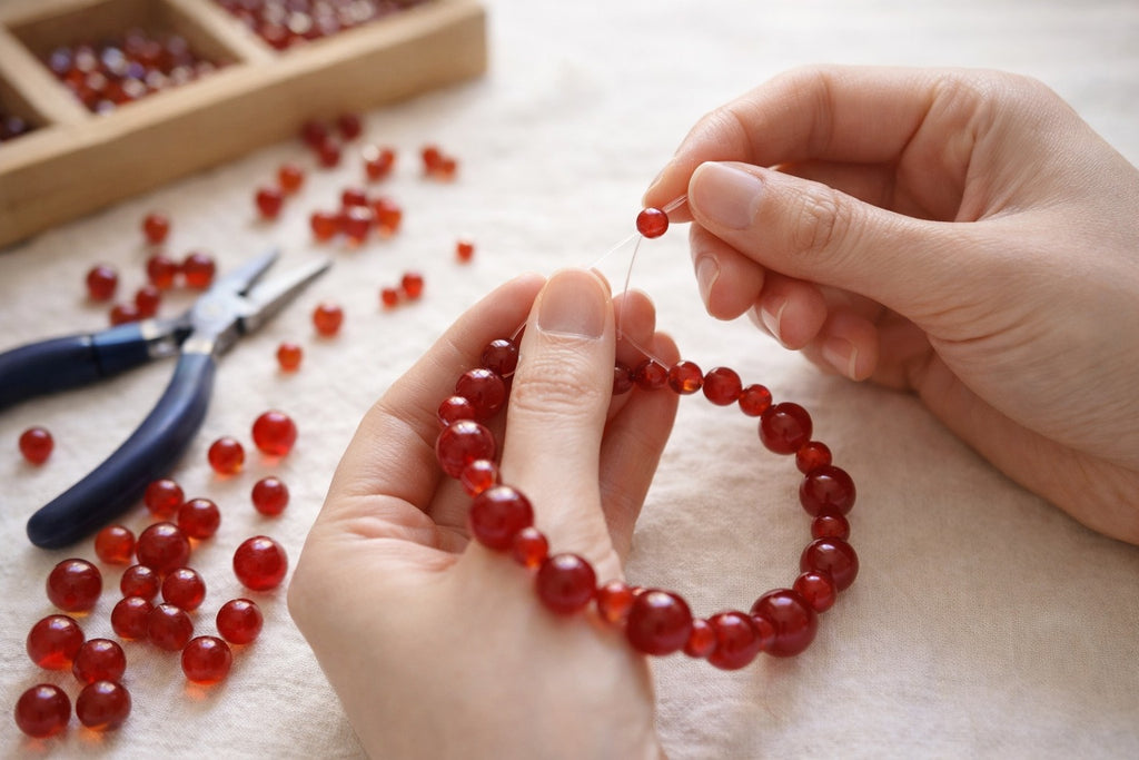 Bluméa Natural Red Agate Bracelet Double Layer Energy Gemstone Bracelet