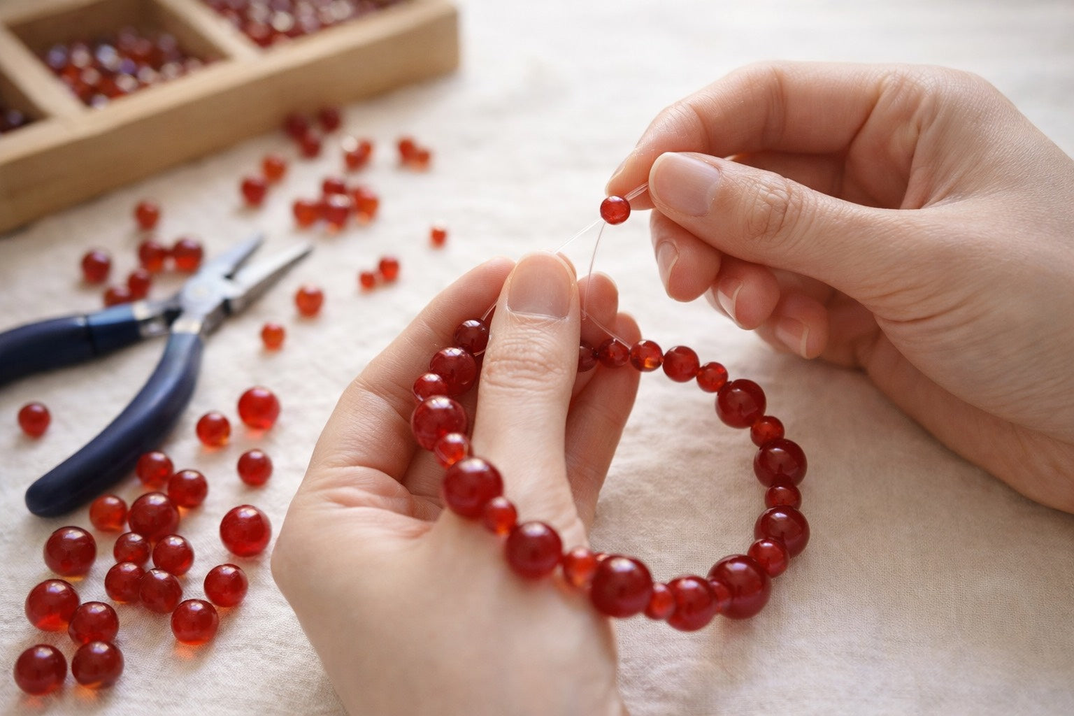 Bluméa Natural Red Agate Bracelet Double Layer Energy Gemstone Bracelet