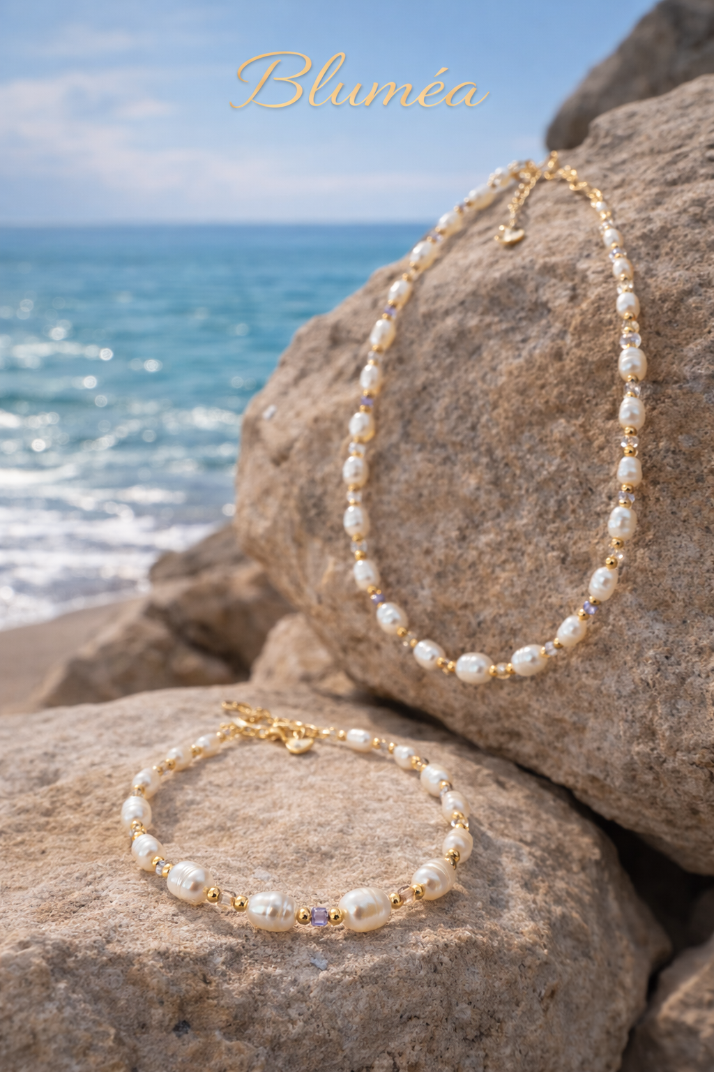 Bluméa Freshwater Pearl & Zirconia Jewelry Set
