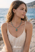 Bluméa Turquoise Pendant Necklace Natural Turquoise · Gold-Plated Frame · Minimal Elegance