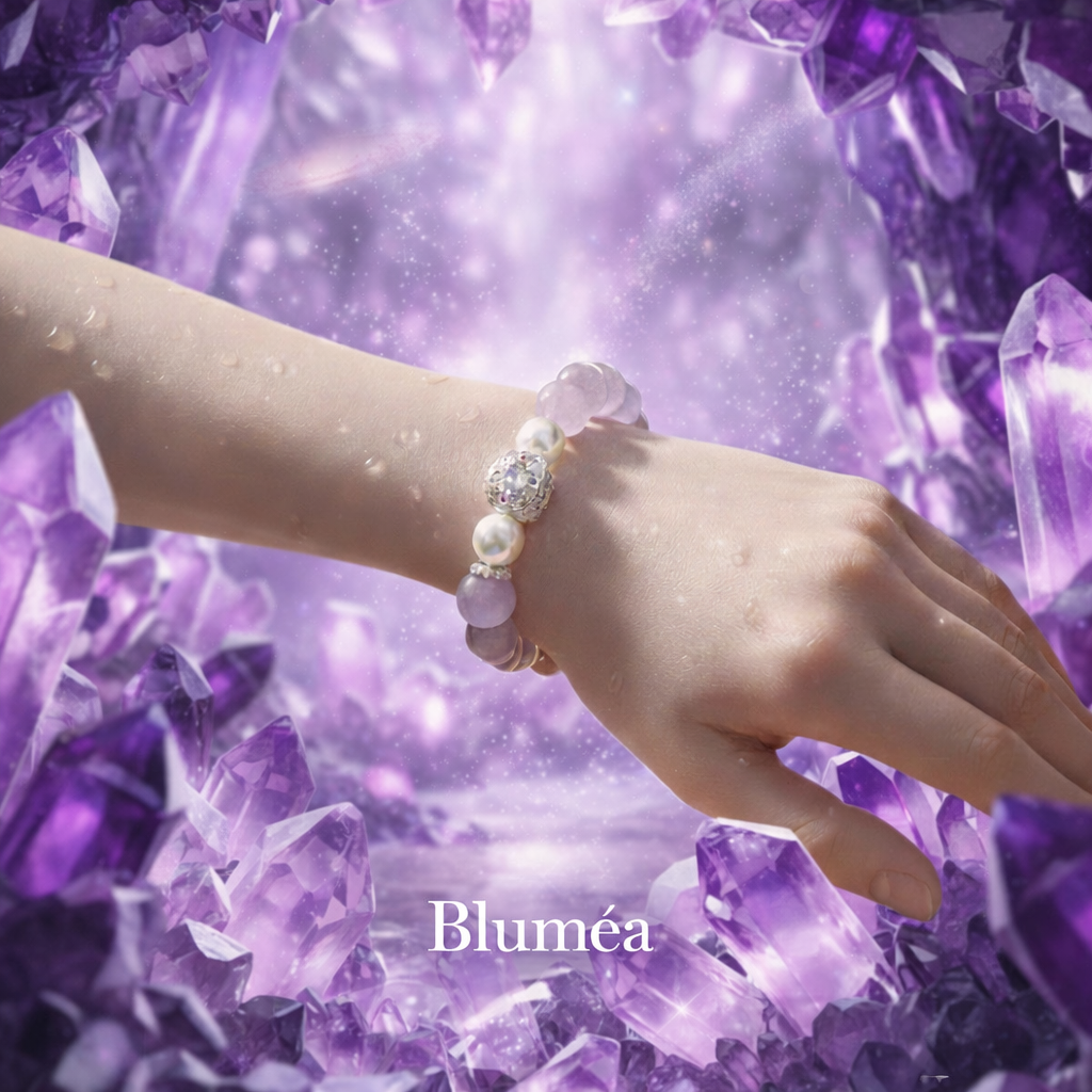 Bluméa Natural Amethyst & Pearl Bracelet