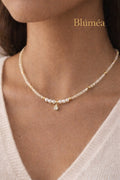 Bluméa Natural Crystal & Freshwater Pearl Necklace – Faceted Genuine Crystal Beaded Jewelry