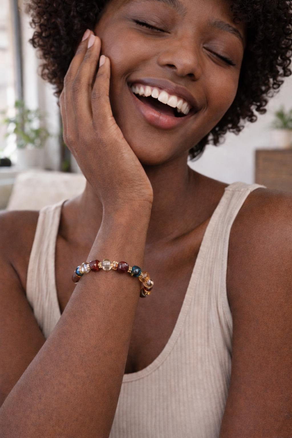 Bluméa Artisan Radiance – Strawberry Quartz Bracelet