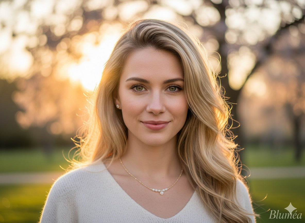 Bluméa Natural Crystal & Freshwater Pearl Necklace – Faceted Genuine Crystal Beaded Jewelry